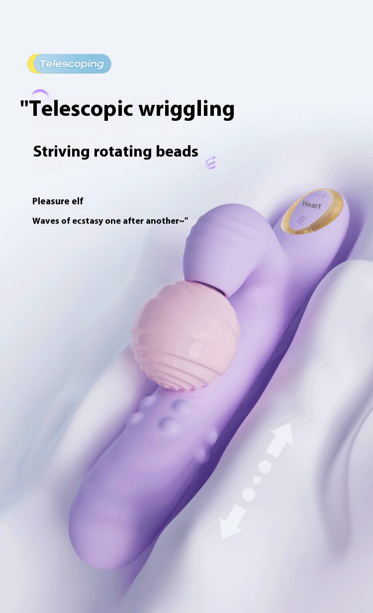 Vibration Wand with Rotating Beads, Heating & Licking Tongue - Orgasm of Soul