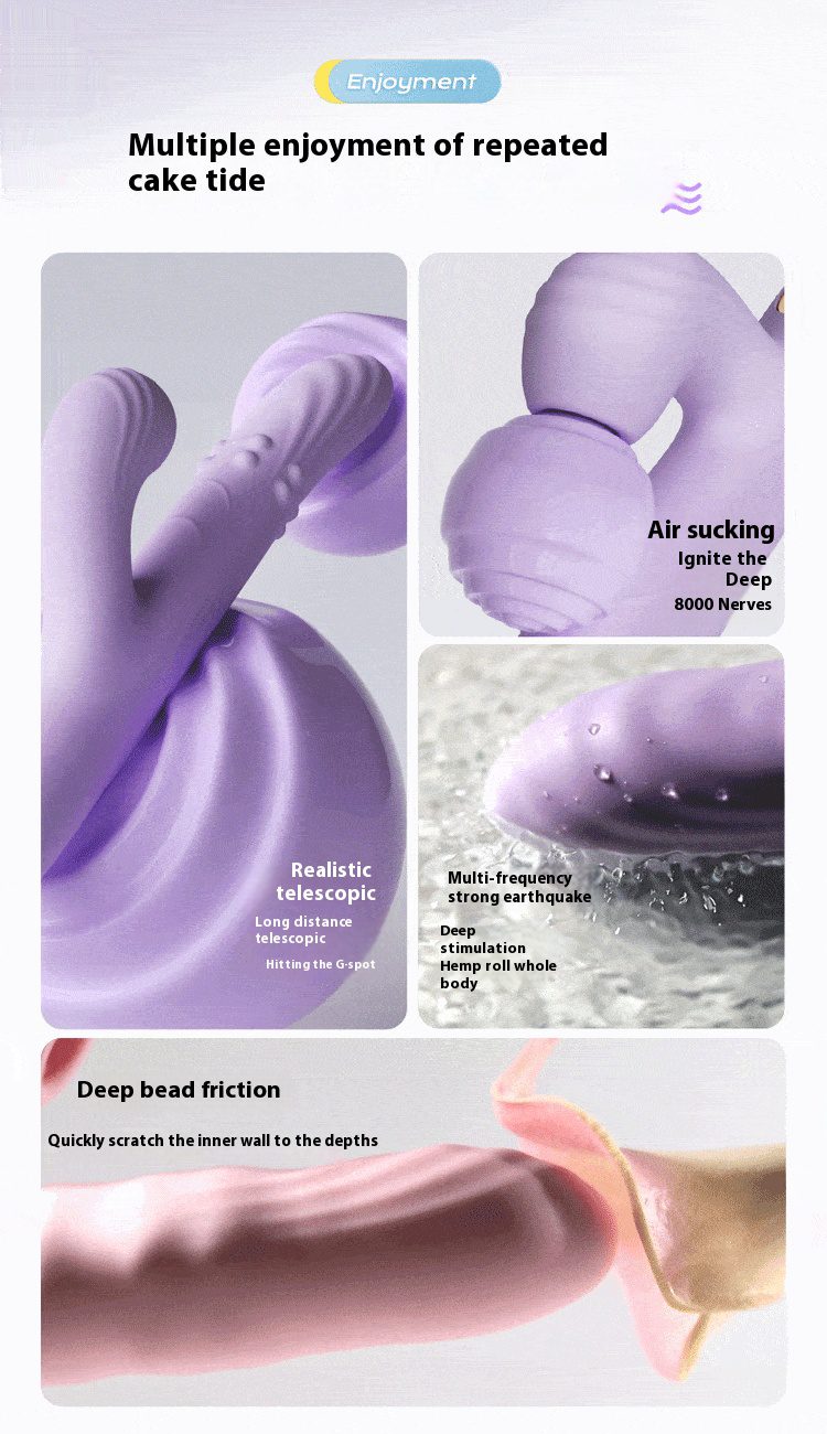 Vibration Wand with Rotating Beads, Heating & Licking Tongue - Orgasm of Soul