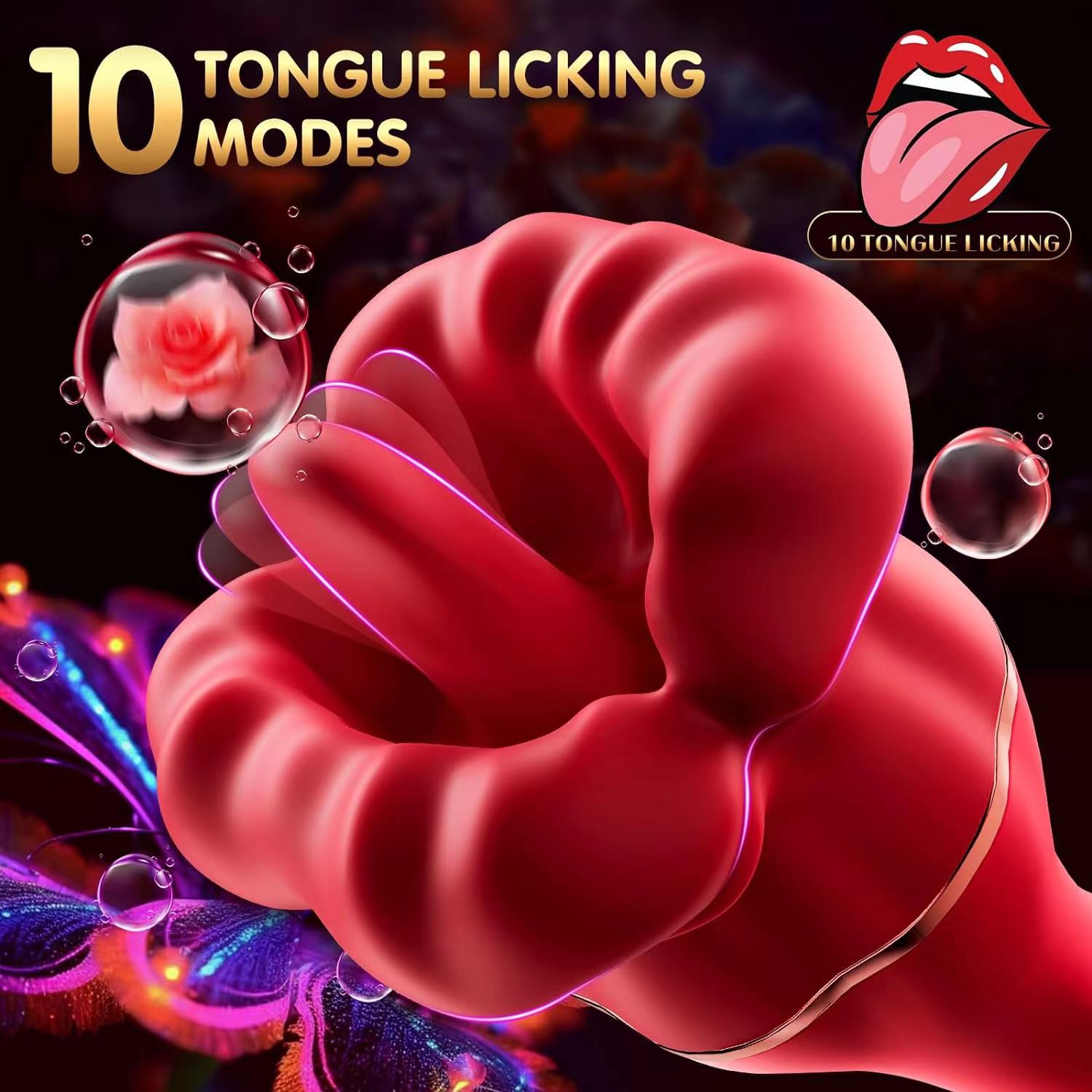 Soul Flame Red Lips – Powerful Licking & Vibrating Wand for Sensual Bliss - Orgasm of Soul