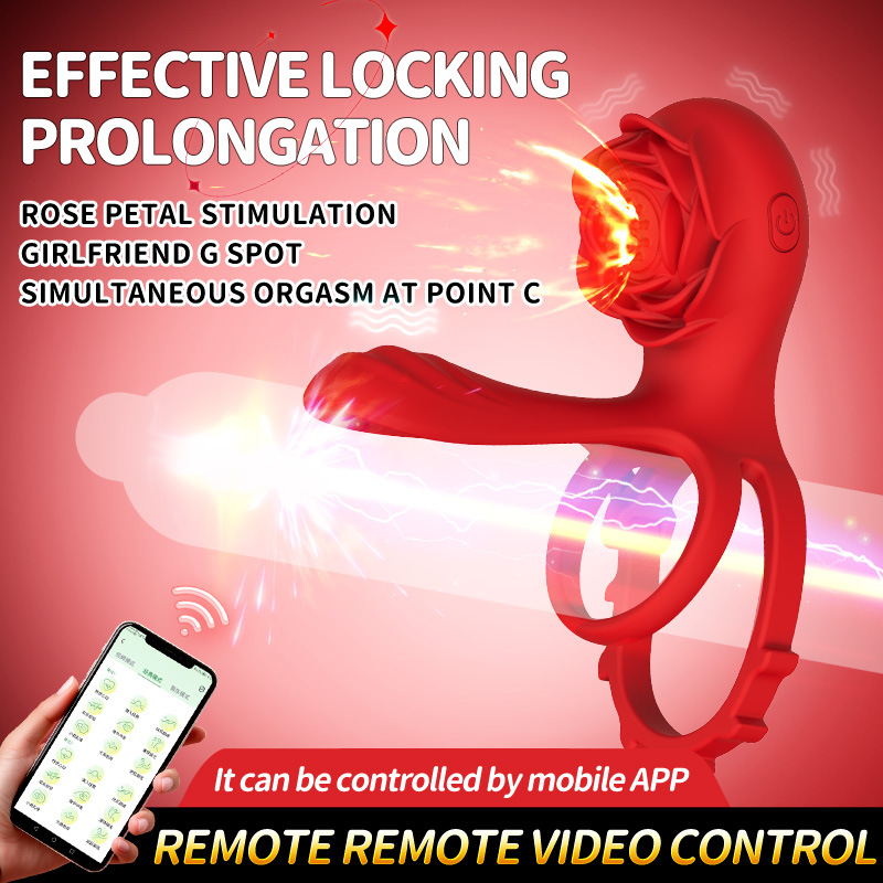 Orgasmofsoul Rose Double Vibration Locking Ring – APP-Controlled & Powerful Pleasure - Orgasm of Soul
