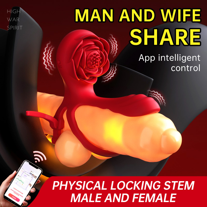Orgasmofsoul Rose Double Vibration Locking Ring – APP-Controlled & Powerful Pleasure - Orgasm of Soul