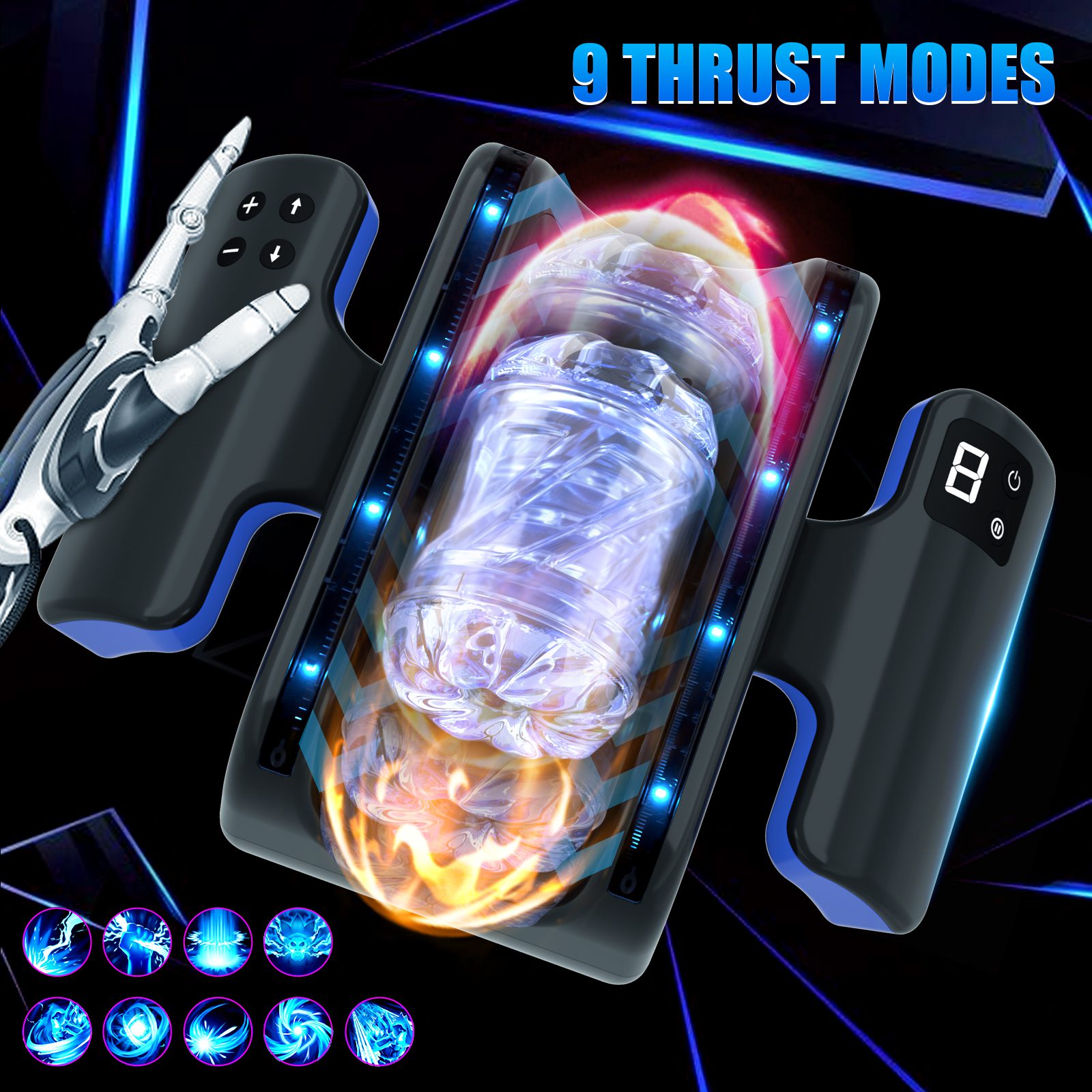 Orgasmofsoul Battle Goddess L9 – Dual-Handle Telescopic Cup, Advanced Male Masturbator - Orgasm of Soul
