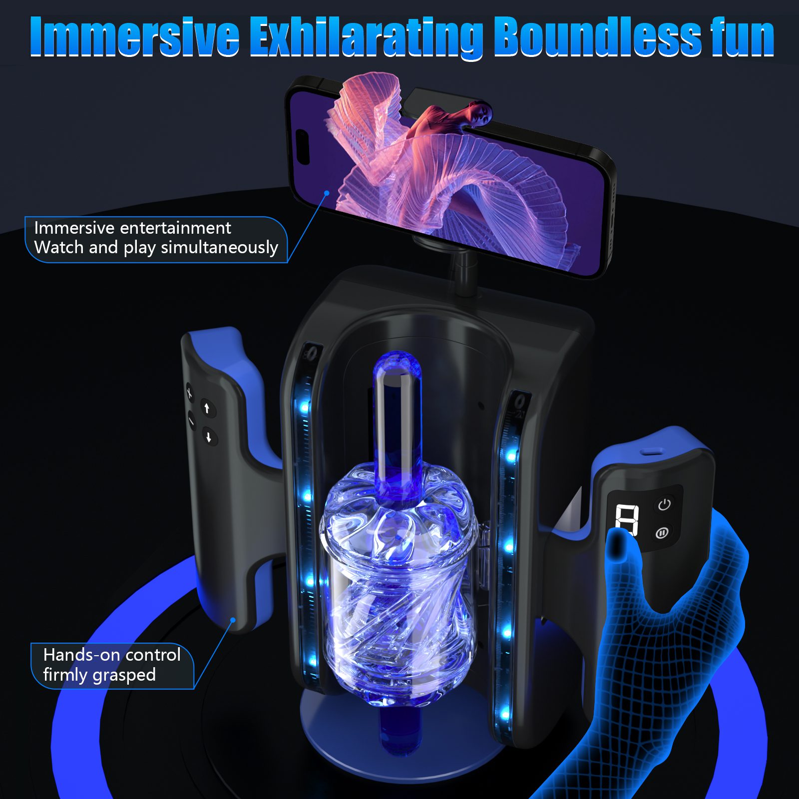 Orgasmofsoul Battle Goddess L9 – Dual-Handle Telescopic Cup, Advanced Male Masturbator - Orgasm of Soul
