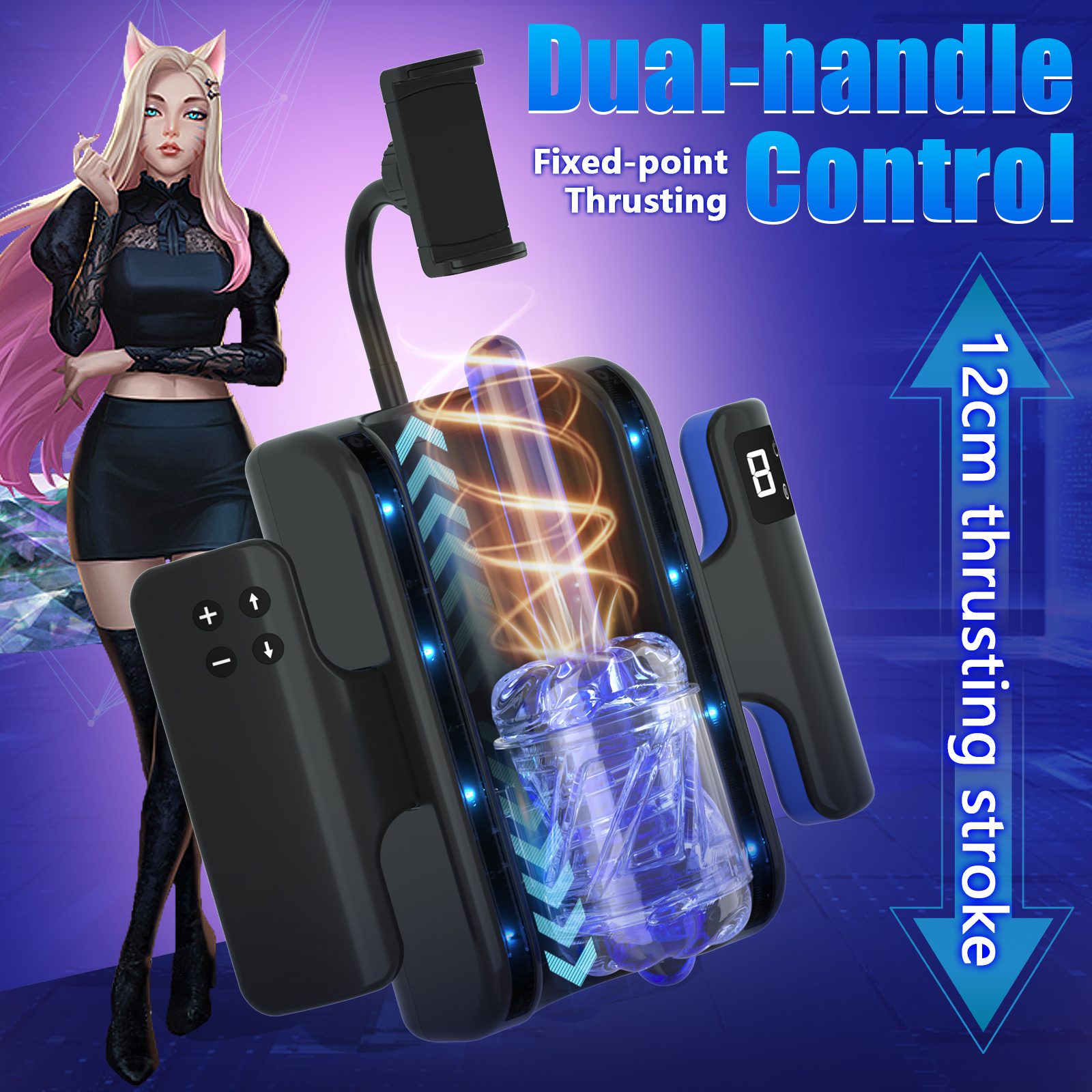 Orgasmofsoul Battle Goddess L9 – Dual-Handle Telescopic Cup, Advanced Male Masturbator - Orgasm of Soul