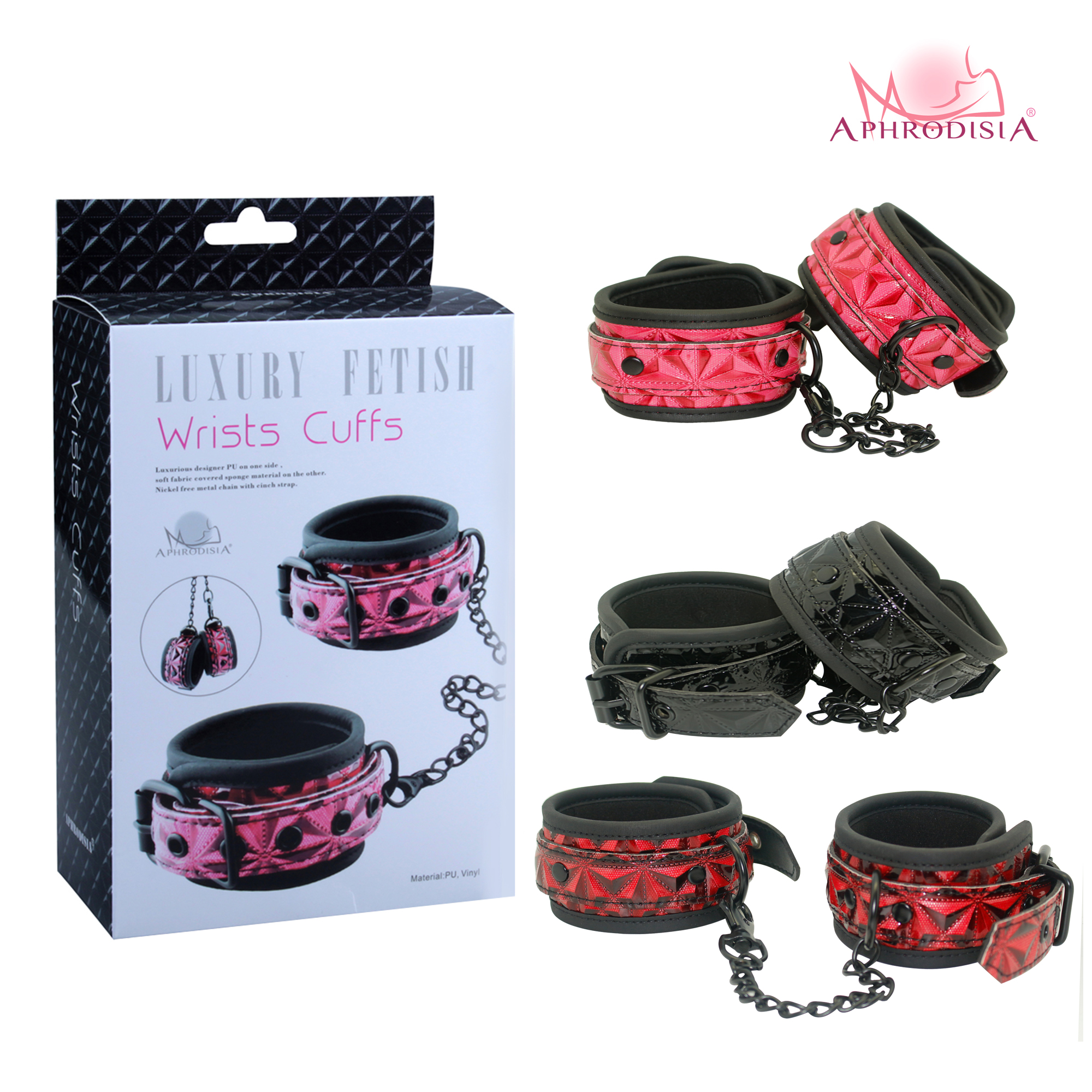 Orgasmofsoul Diamond Pattern Wrist Cuffs – Elegant & Adjustable Restraints - Orgasm of Soul