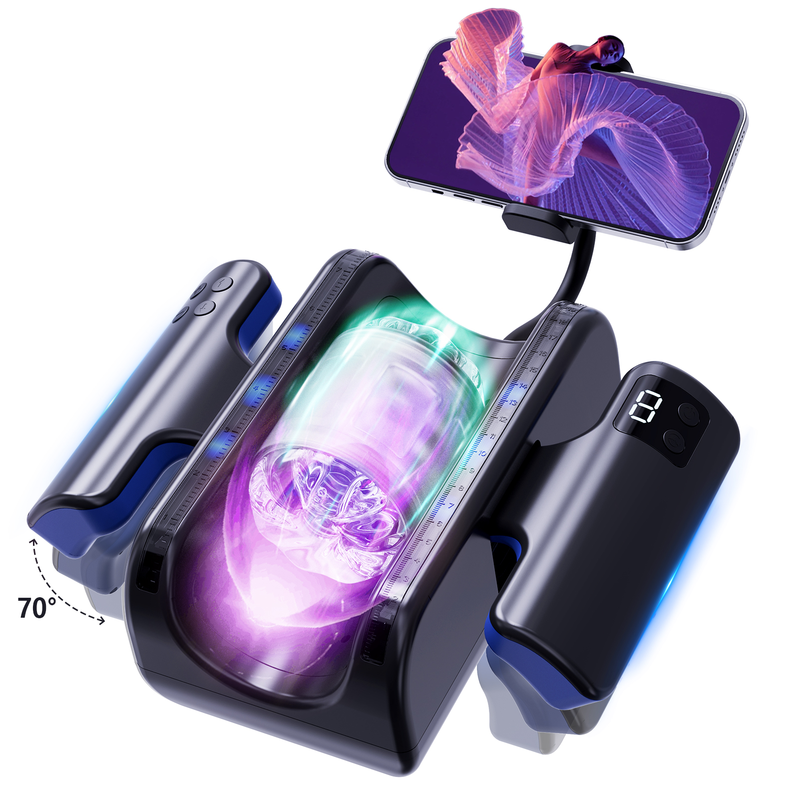 Orgasmofsoul Battle Goddess L9 – Dual-Handle Telescopic Cup, Advanced Male Masturbator - Orgasm of Soul